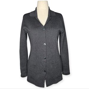 Vintage ISDA & Co 100% Merino Wool Knit Blazer Gray M